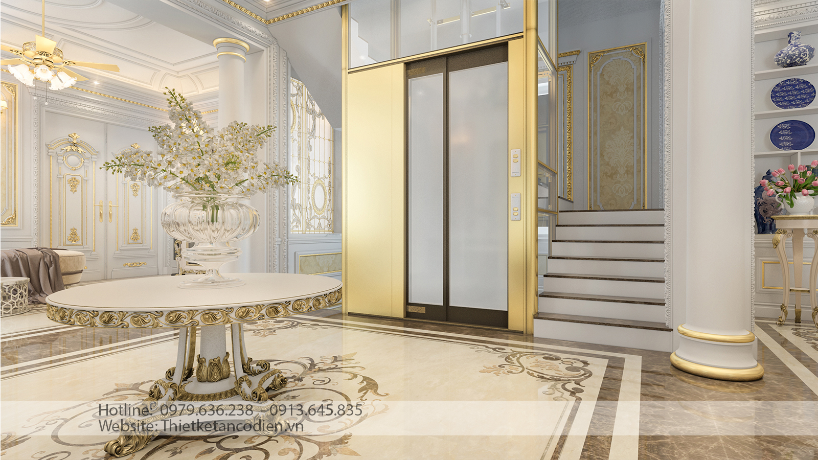 thiết kế nội thất biệt thự tân cổ điển